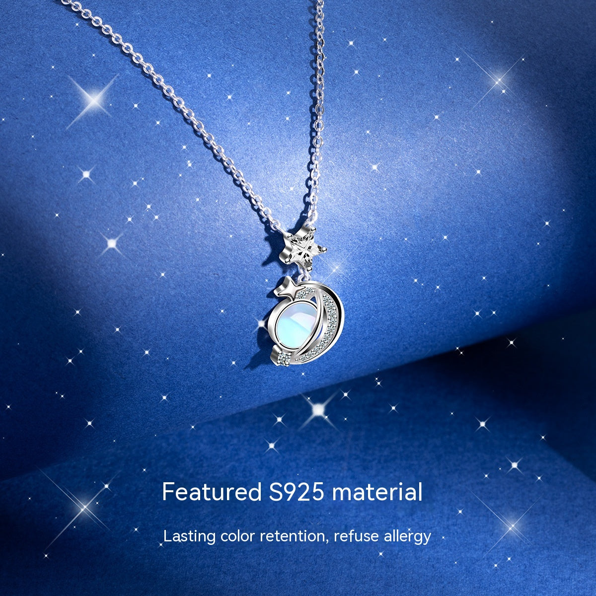 Star Moon Planet Necklace