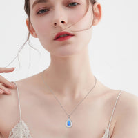 Blue Opal Teardrop Necklace