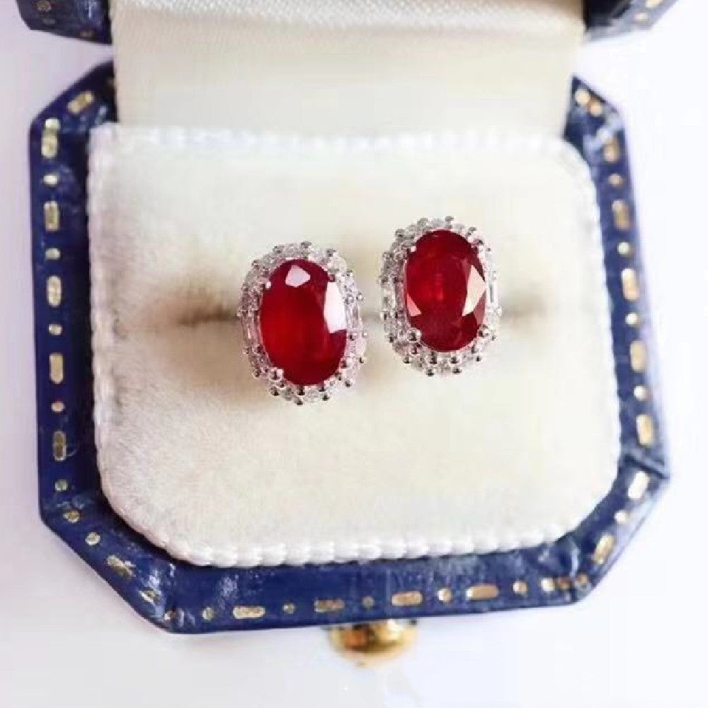 Natural Ruby Stud Earrings