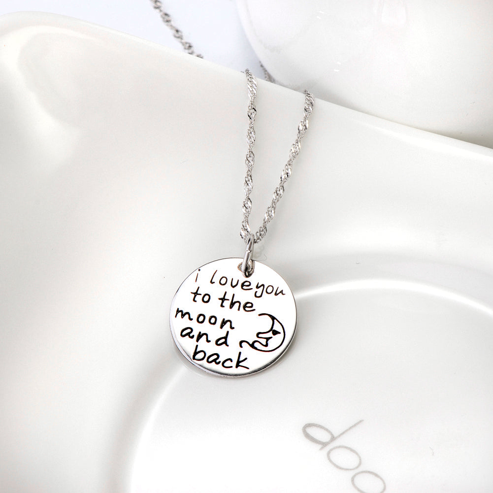 "I lover you to the moon and back" Necklace