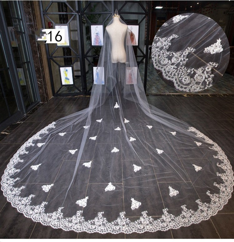 Long Tail Luxury Super Fairy Wedding Veil