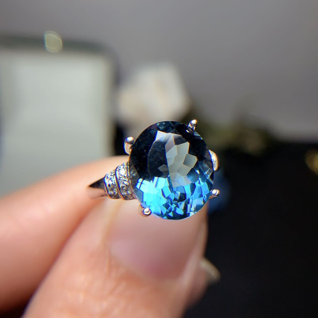 Dark Blue Topaz Ring