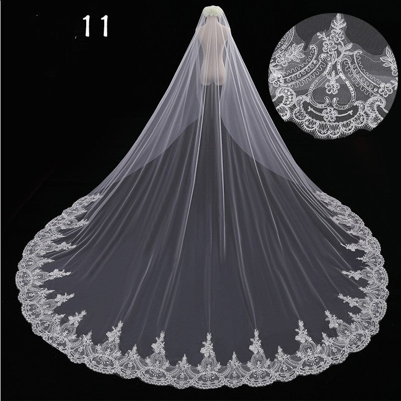 Long Tail Luxury Super Fairy Wedding Veil