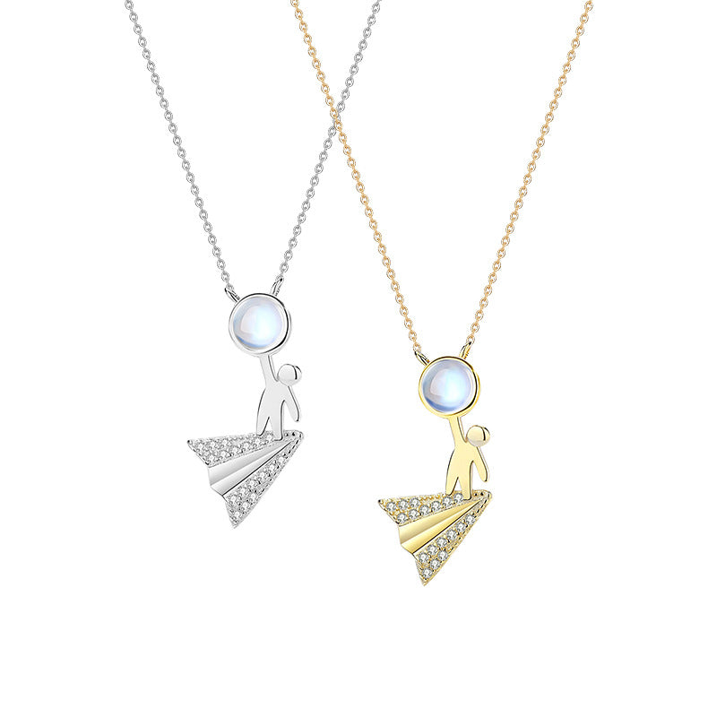 Paper Airplane  Necklace