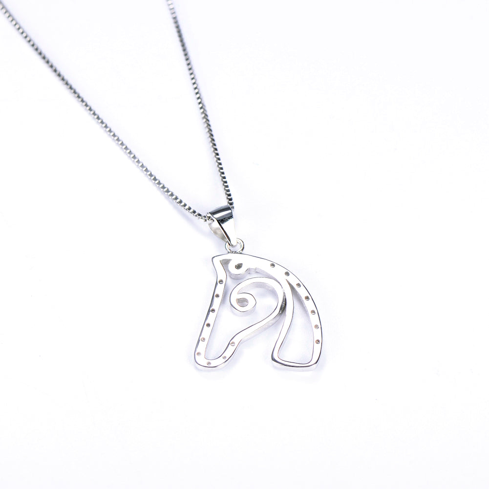 Horse Head Pendant Delicate Micro-Set Necklace