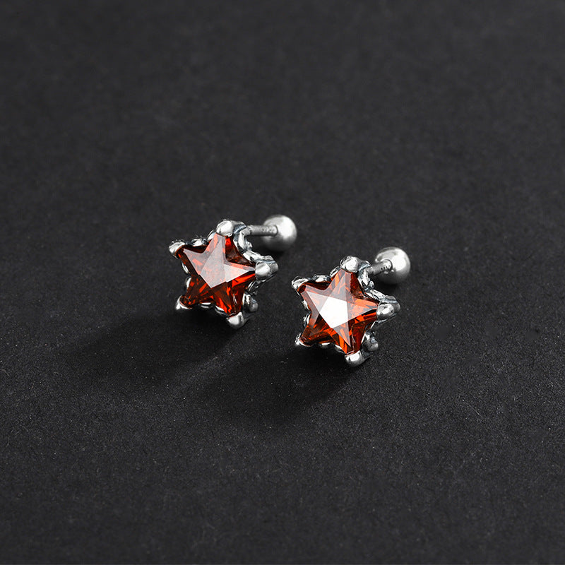 Star Red Diamond Earrings