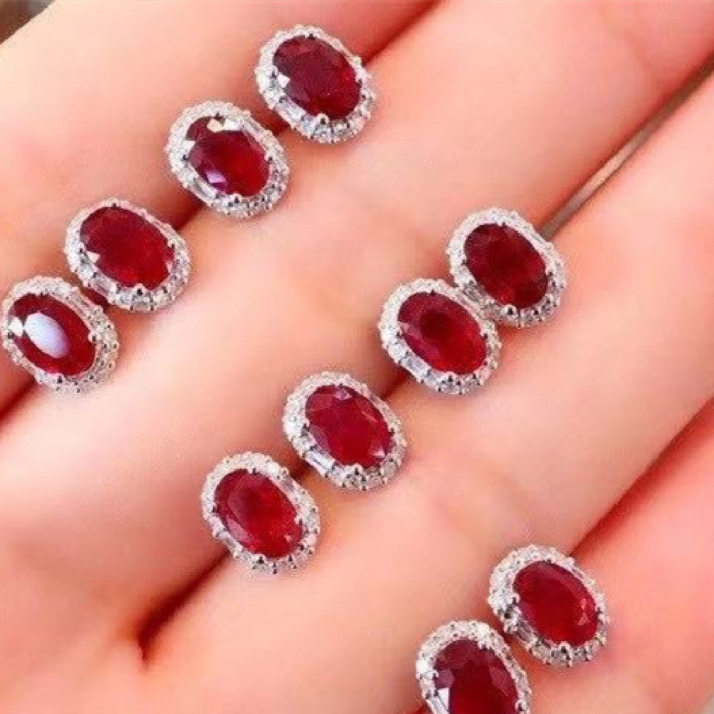 Natural Ruby Stud Earrings