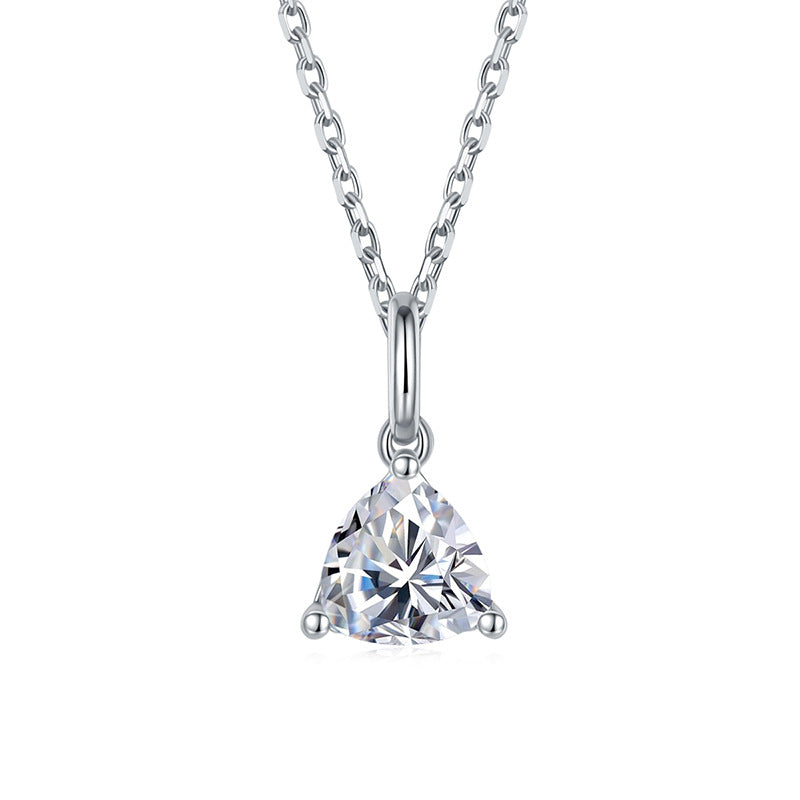 La Moissanite Pendant Necklace 9 Sterling Silver Pear Shape