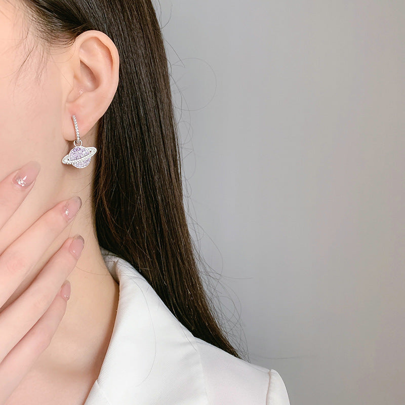 Purple planet Earrings