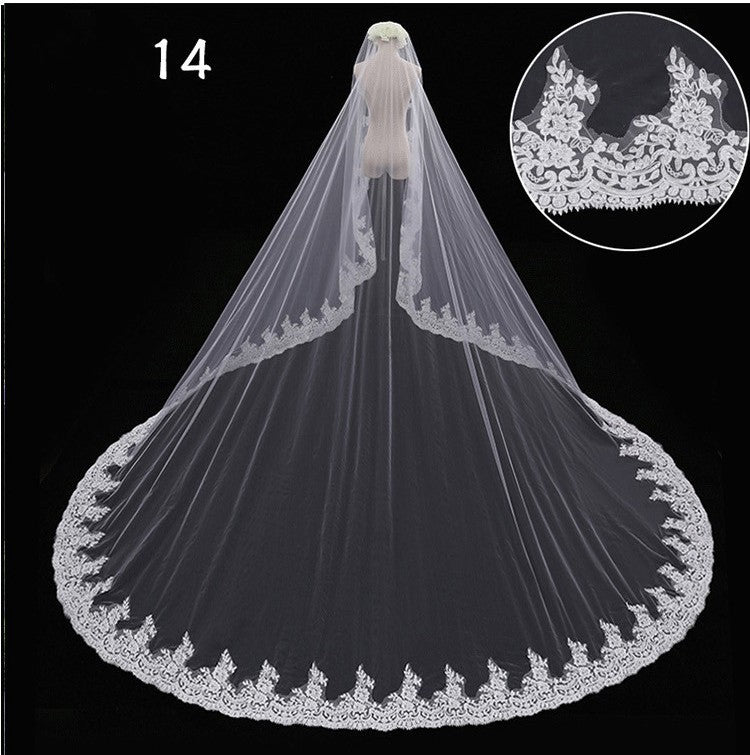 Long Tail Luxury Super Fairy Wedding Veil