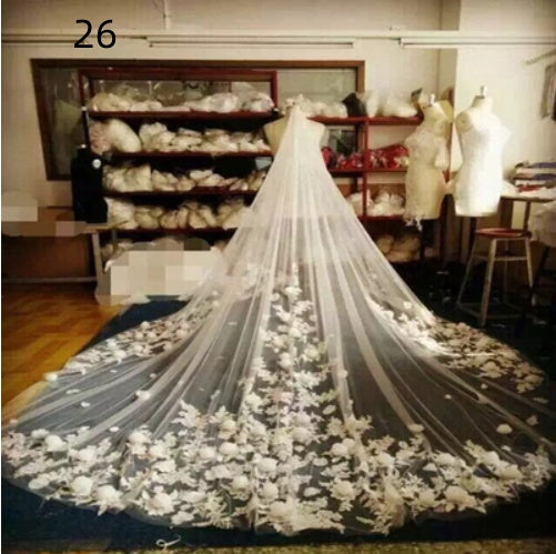 Long Tail Luxury Super Fairy Wedding Veil