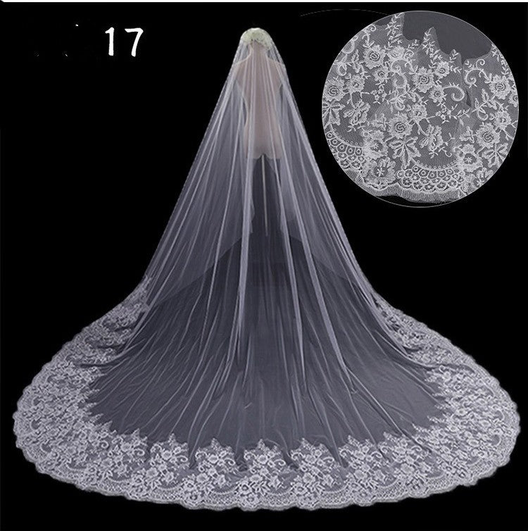 Long Tail Luxury Super Fairy Wedding Veil