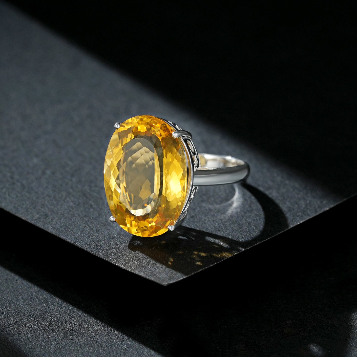 Oval Natural Topaz Ring