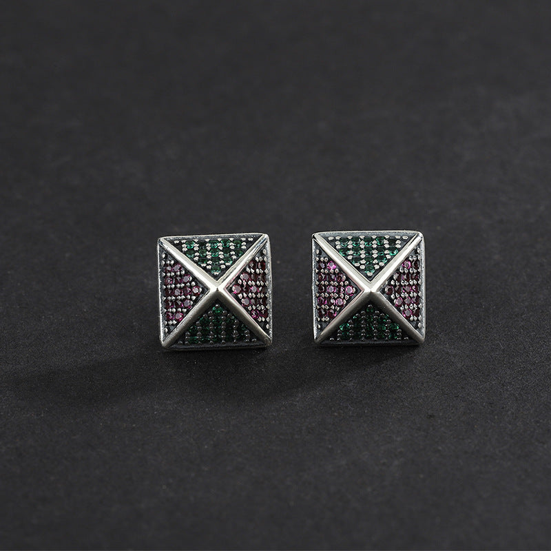 Colorful Pyramid Earring