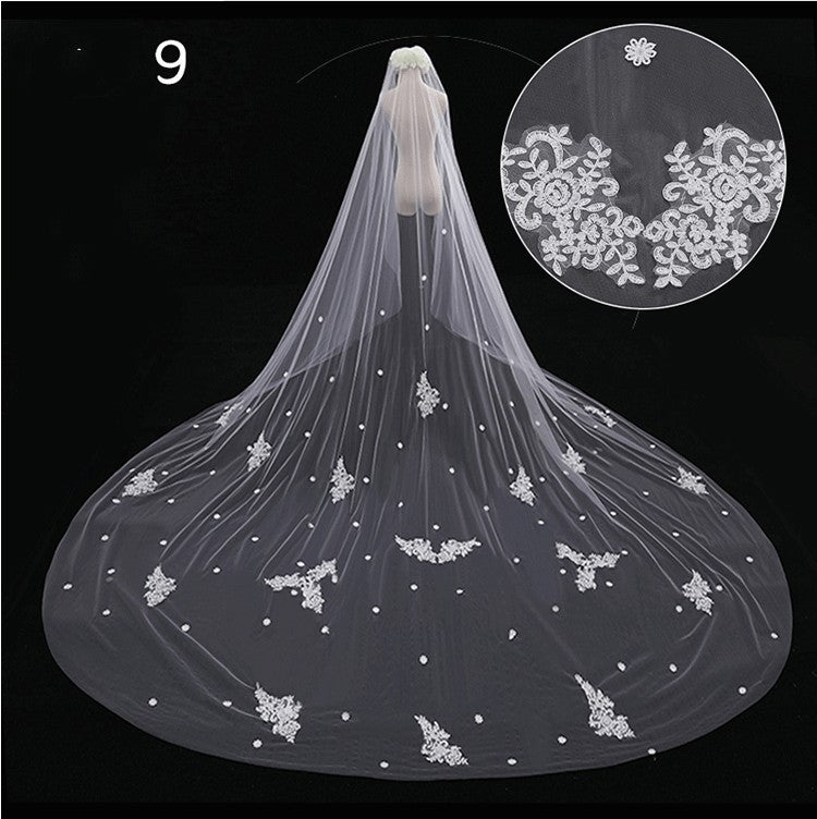 Long Tail Luxury Super Fairy Wedding Veil