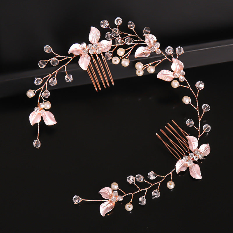 peachy pink Leaf Flower Headgear