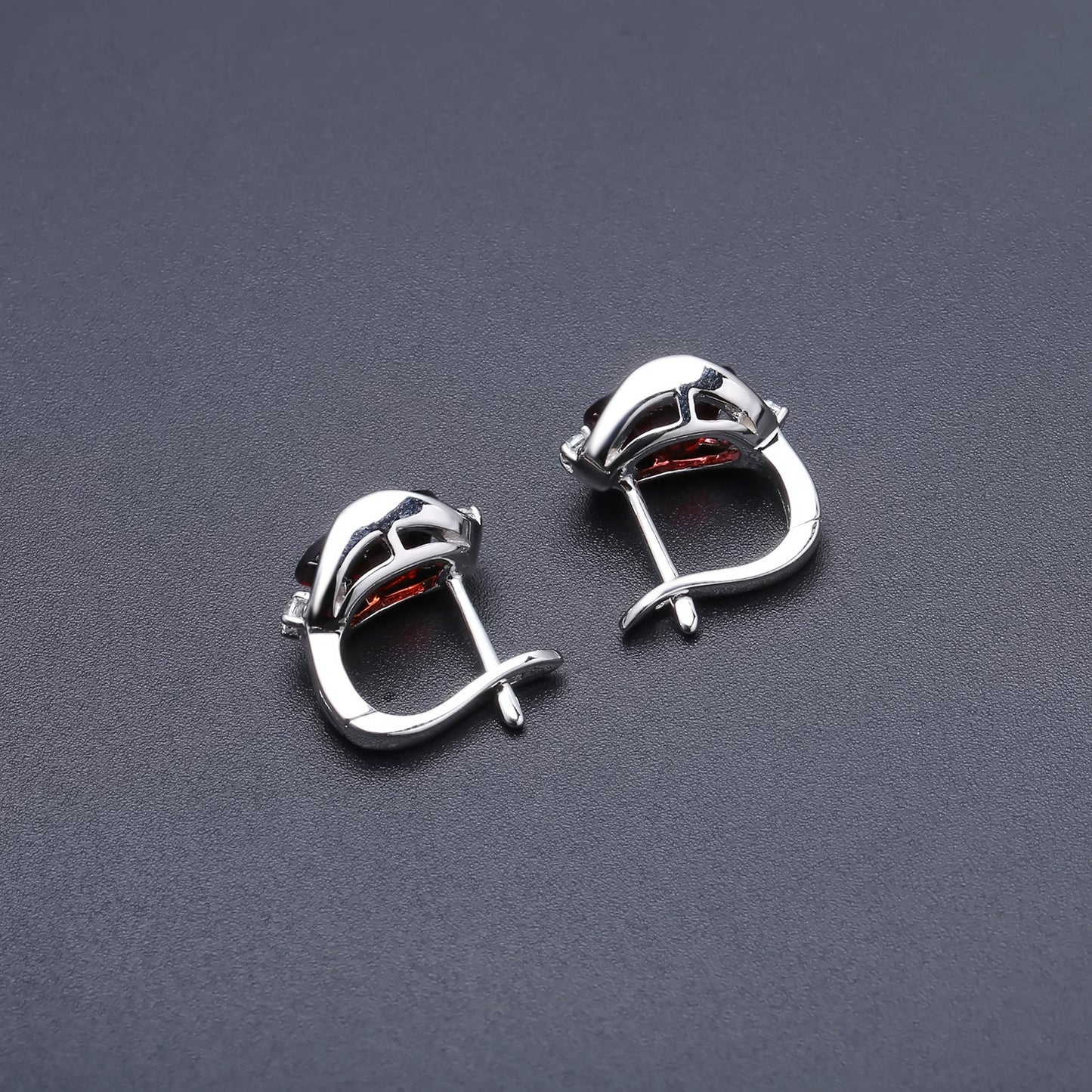 Natural Garnet Stud Earrings