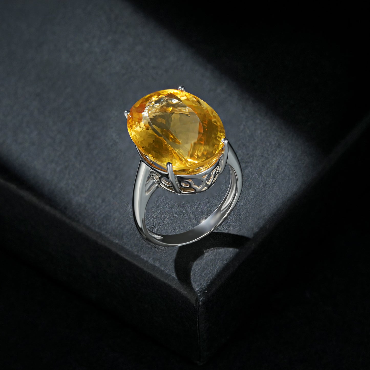 Oval Natural Topaz Ring