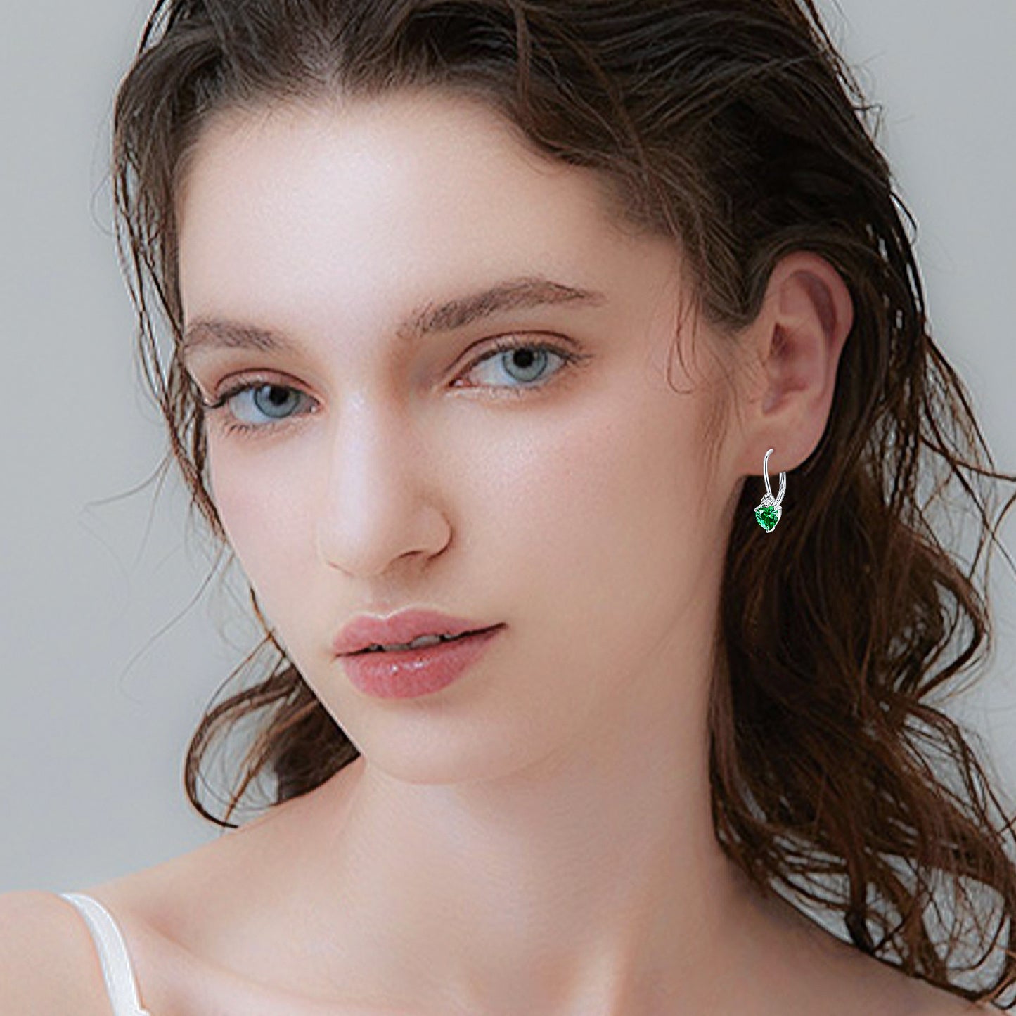 Green Heart Earrings