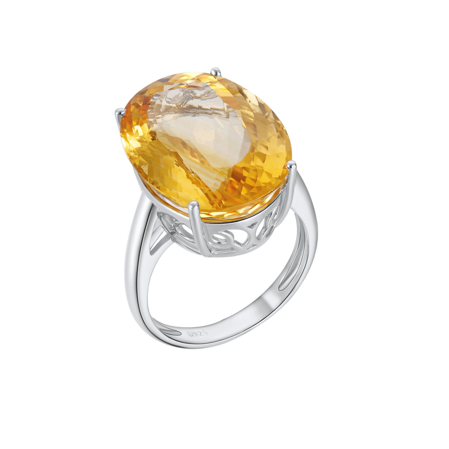 Oval Natural Topaz Ring