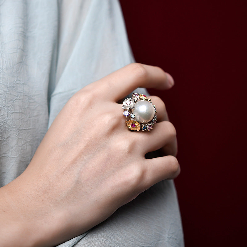 Freshwater Pearl Flower Ring