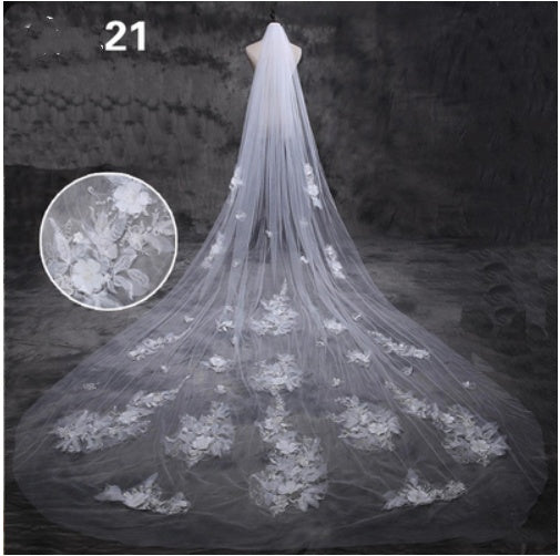 Long Tail Luxury Super Fairy Wedding Veil