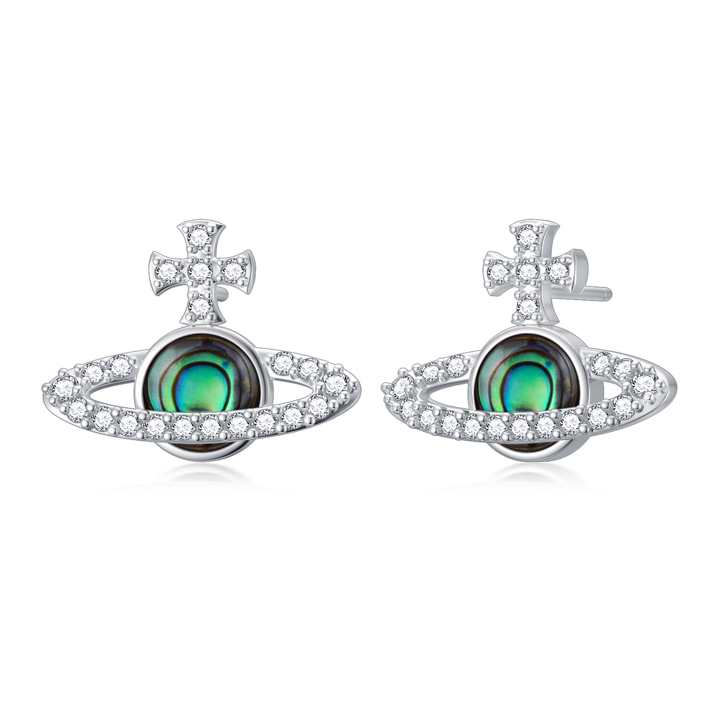 Vivienne Westwood Earrings Sterling Silver Saturn Stud Earrings for Women