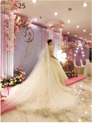 Long Tail Luxury Super Fairy Wedding Veil