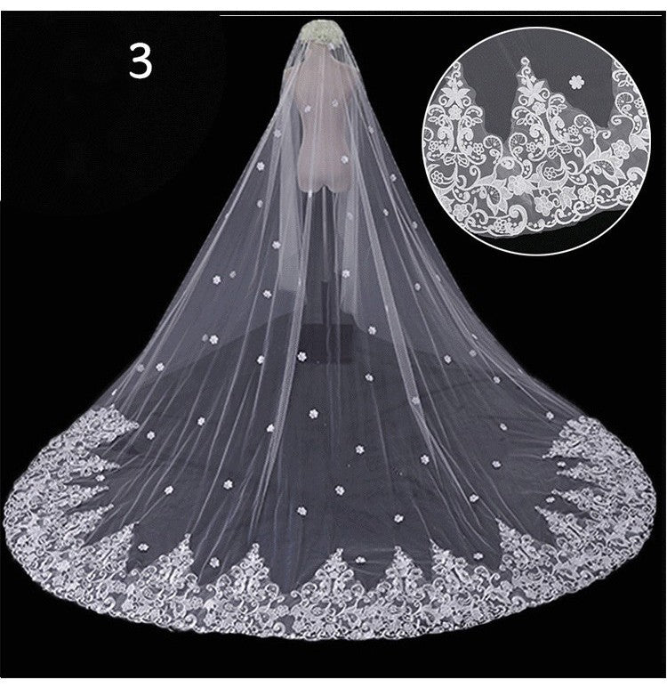 Long Tail Luxury Super Fairy Wedding Veil