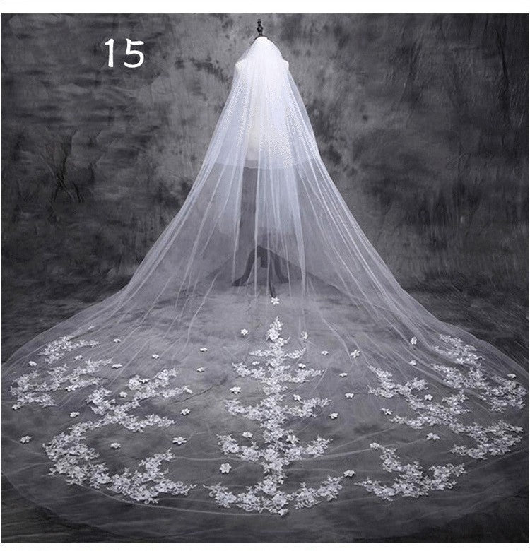 Long Tail Luxury Super Fairy Wedding Veil