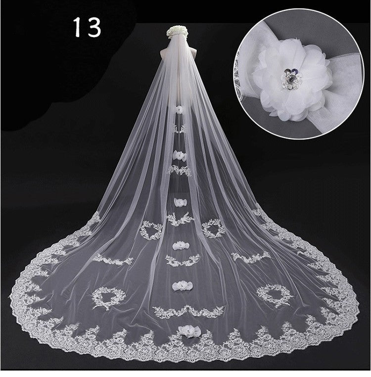 Long Tail Luxury Super Fairy Wedding Veil