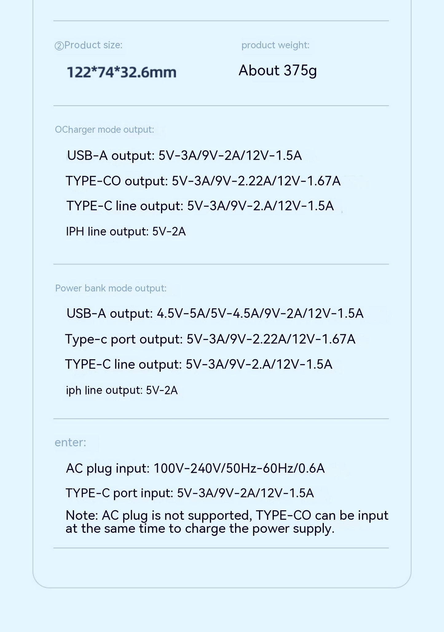 Large Capacity Fast Charge