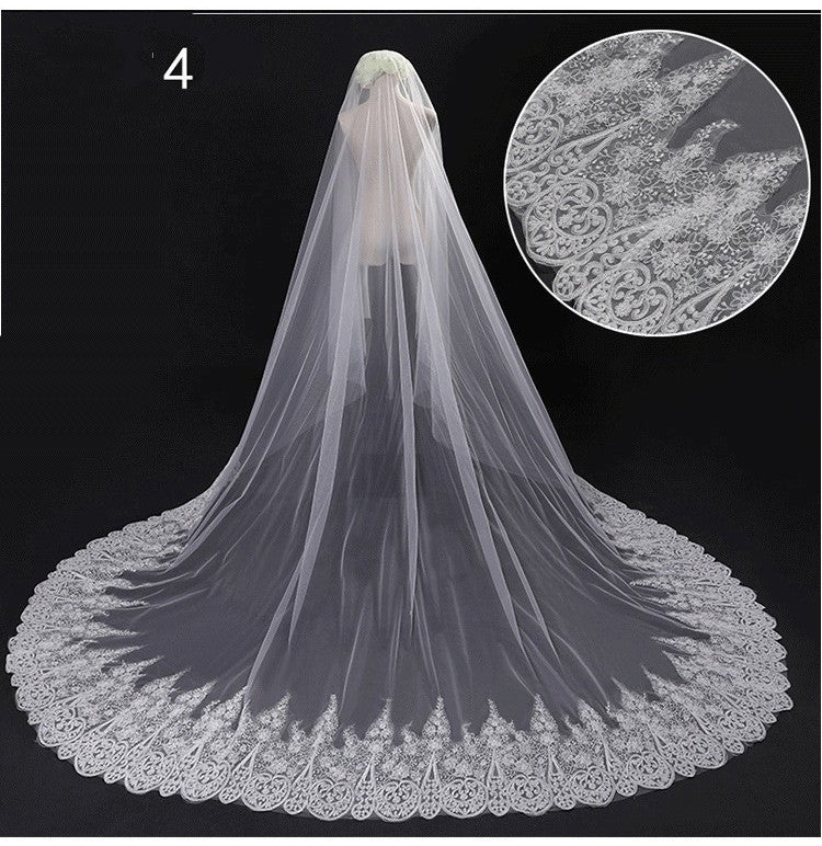 Long Tail Luxury Super Fairy Wedding Veil