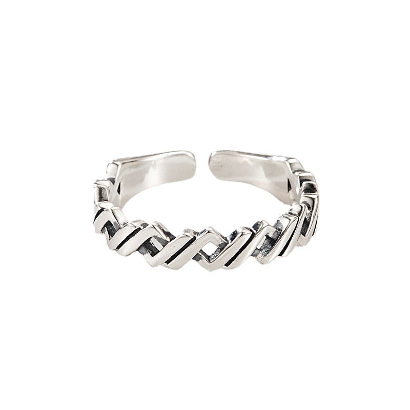 New Personality Winding Braided Versatile Hip Hop Ring