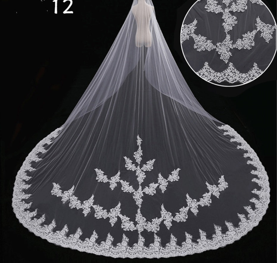 Long Tail Luxury Super Fairy Wedding Veil